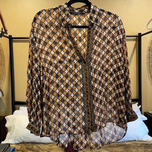 Sheer, Metallic Blouse